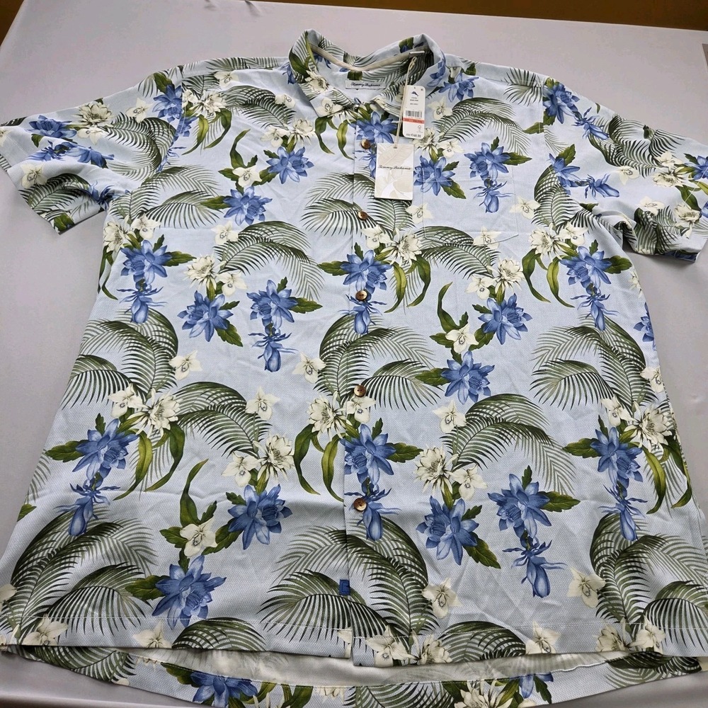 Tommy Bahama Silk Camp Shirt GRAND FROND Castle Island Zone Mens XXXL $148 NWT